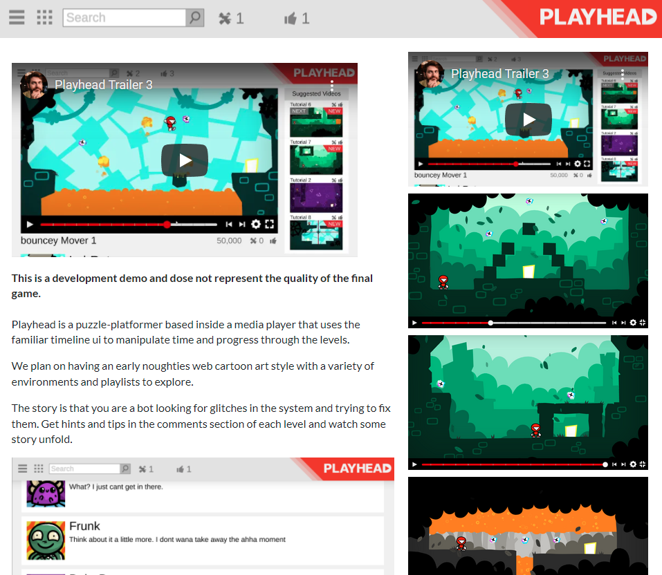 PlayHead itch.io Page